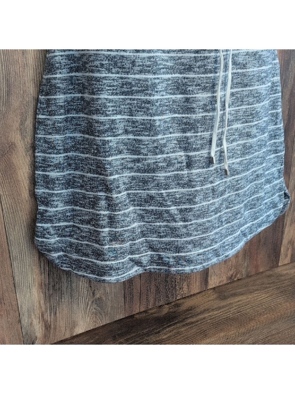 Anthropologie Kenji Casual Gray Striped Skater Skirt M 728D - Picture 3 of 7